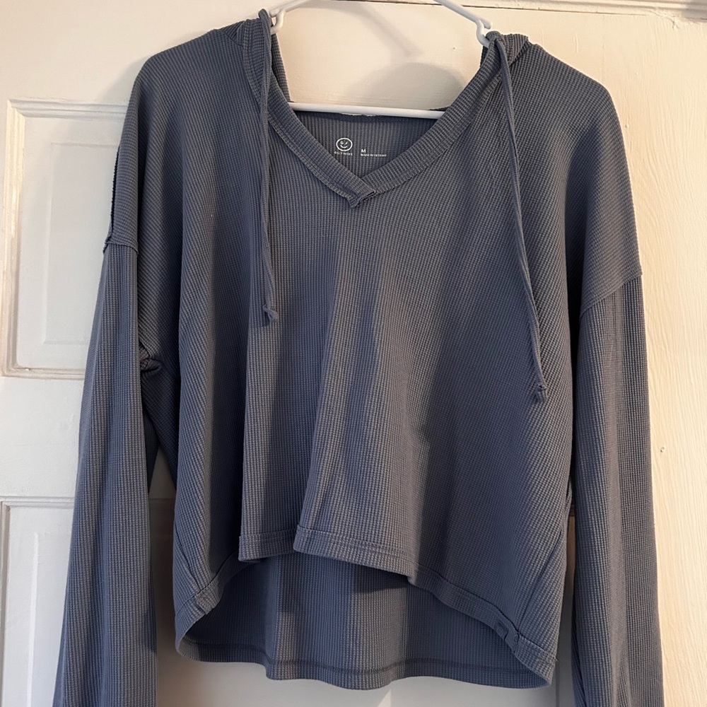 Gilly Hicks Women's Gray Crop Hooded Top